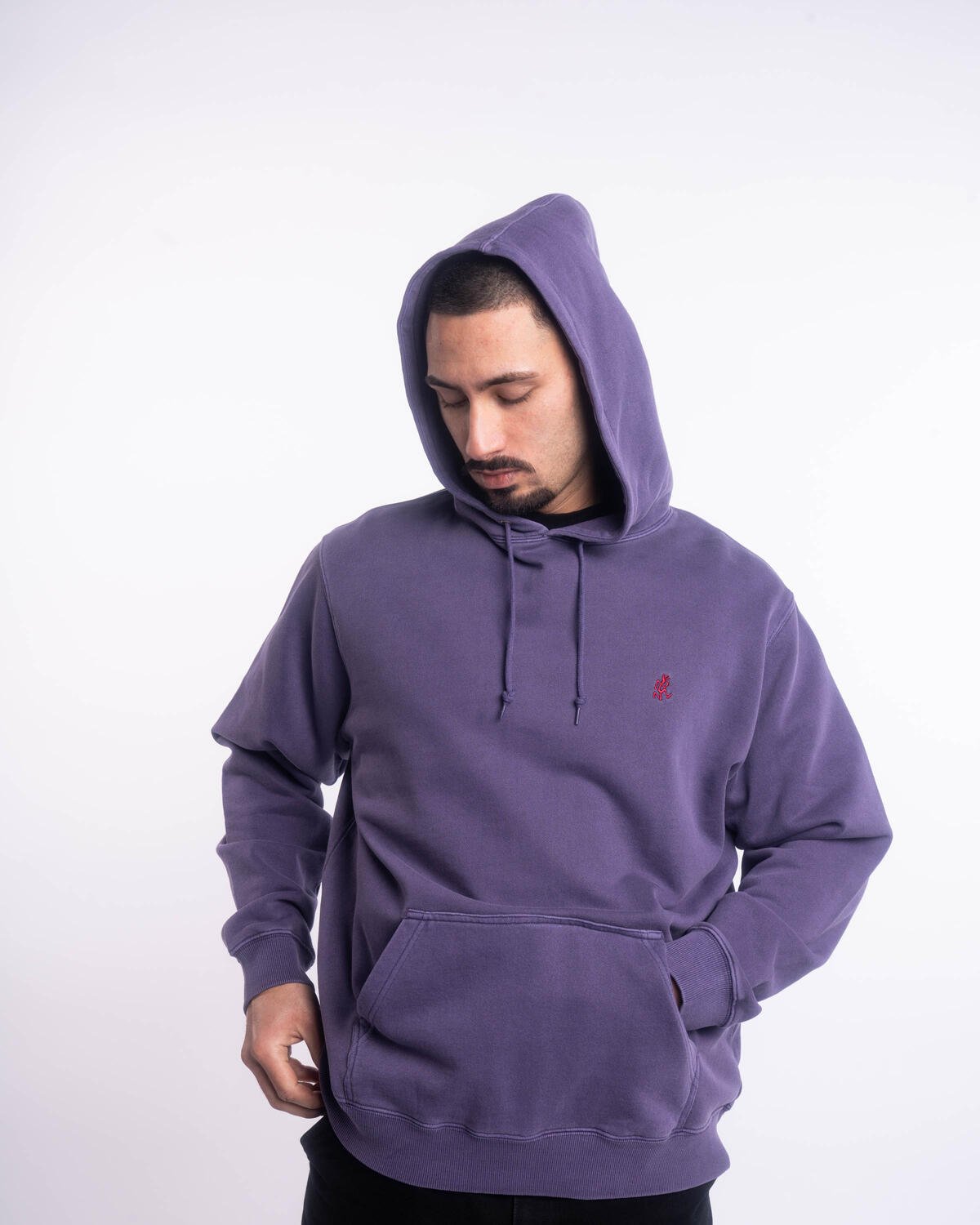 Gramicci ONE POINT HOODED SWEATSHIRT | G303-FT-PUR | AFEW STORE